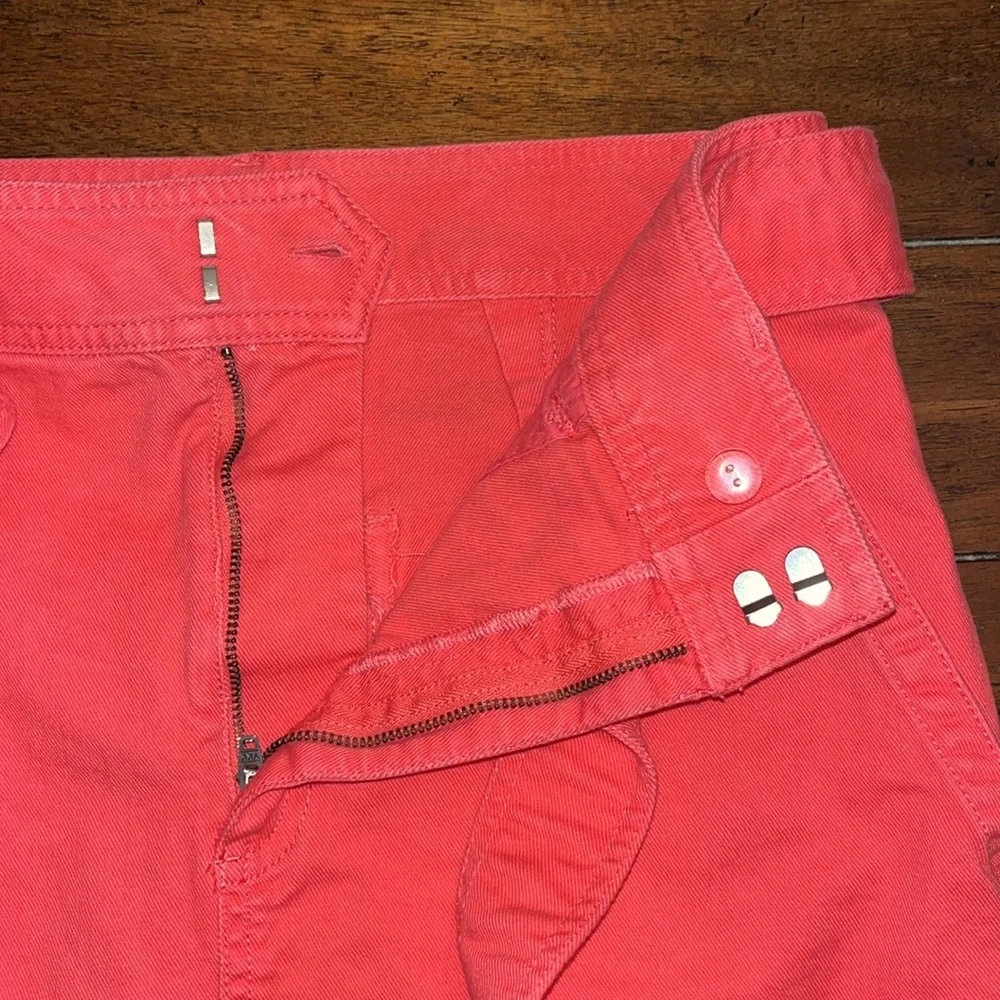 Loft Pink Denim Skirt, High Waisted w/ Sash Belt size 6 - Picture 2 of 7